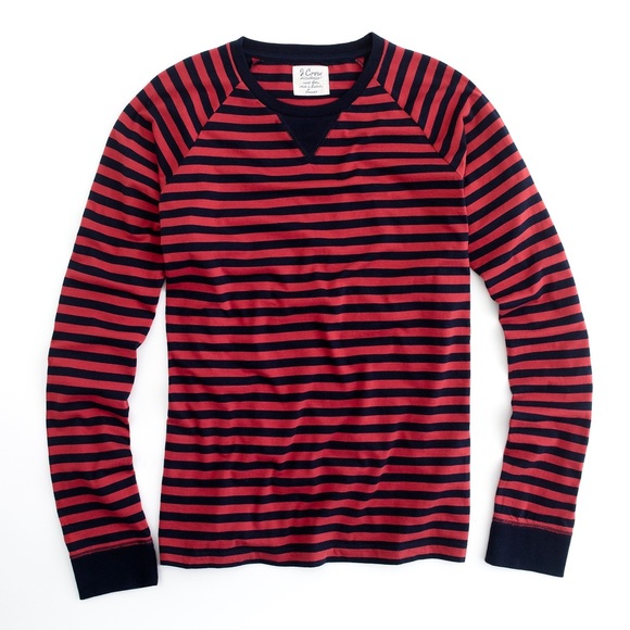 J. Crew Other - J. Crew red navy striped raglan sleeve t-shirt